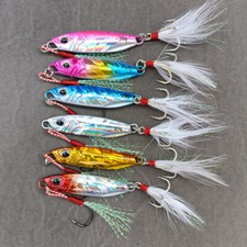 6Pcs Metal Jig Fishing Lures Jigging Sinking Metal Spoons Micro Spinner Baits