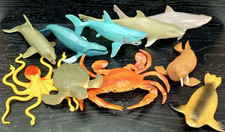 Lot of 10 Figures Ocean Sea Water Sharks Whale Turtle Octopus Crab Seal Walrus