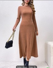 Long sleeves crew neck dress