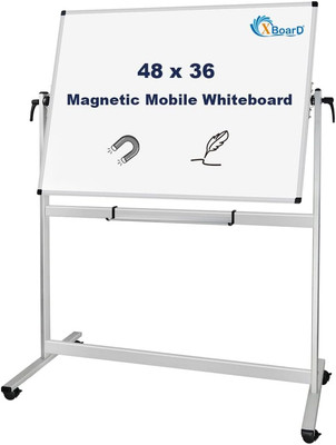 Rolling Whiteboard 48X36 Inch | Magnetic Dry Erase Board on Wheels, Large Portab