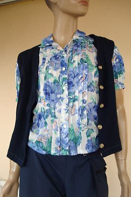 Chemisier Vintage Blanc En Voile De Cotton - Taille 36/38, Manches Courtes, Fait Main En France