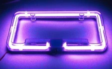 12V Universal Purple Car Pickup Neon License Plate Frame Front Rear Tag Cover