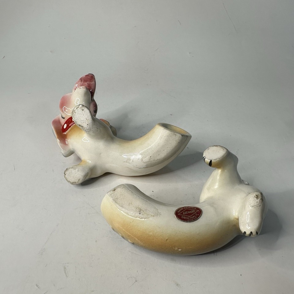 Vintage Artmark Hi Friend Dachshund Dog Long Salt and Pepper Shakers