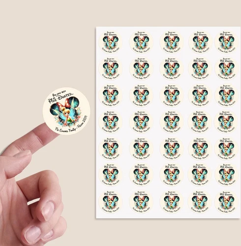 Adesivi personalizzati Pixie polvere adesivi fata crociera pesce extender etichette regalo - Foto 6 di 7