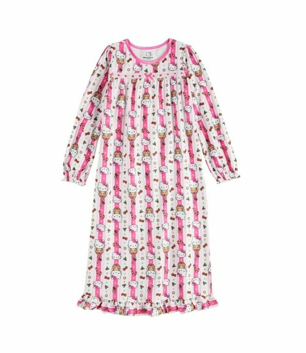 Hello Kitty Girl s Christmas Holiday Flannel Granny Nightgown