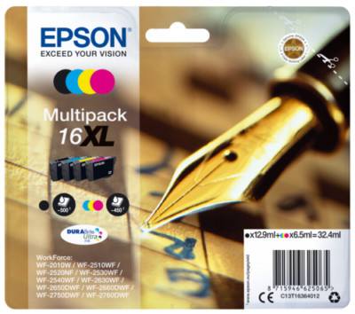 Original Epson 16XL Multipack Tintenpatrone WF2530WF WF2540WF WF-2630WF T1636