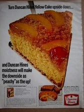 1969 Duncan Hines Peach Upside Down Cake Recipe Ad