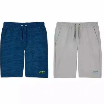 Eddie Bauer Boys 2-Pack Hybrid Shorts | Light Grey /Blue Stripe | S | M