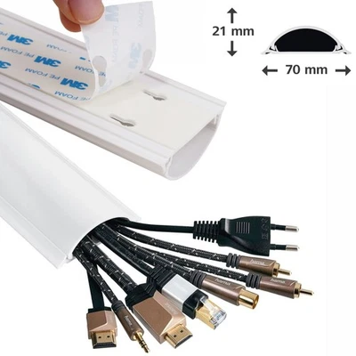 Hama PVC Kabelkanal 1m Kabelleiste Leitungskanal Kabel Kanal Wand Boden TV HiFi - Bild 1 von 4