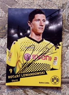Robert Lewandowski orginal signiert Top Autogrammkarte