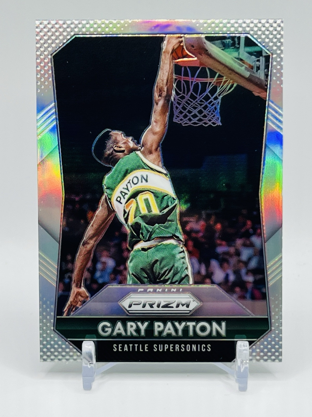 2015-16 Panini Prizm Silver Prizm Gary Payton #285 Seattle SuperSonics HOF
