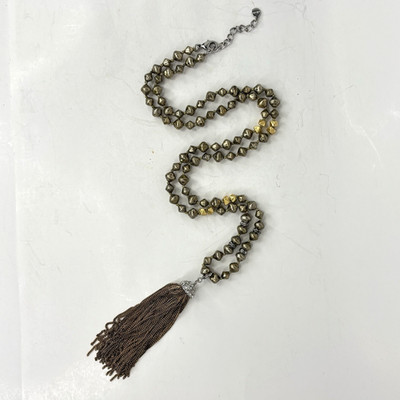 Stella & Dot Milana Beads & Pave Rhinestones Necklace 30'' + 4'' Detachable Tassel