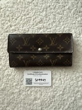 Louis Vuitton Sarah Monogram Long Wallet Brown with COA