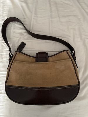 Coach vintage 7589 Hampton Bag Brown Leather Tan Suede  display picture 1