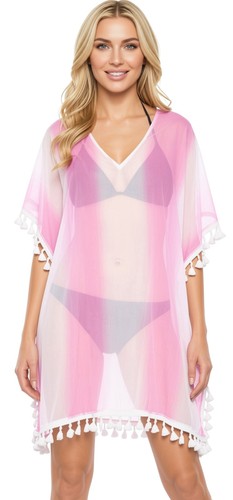LA LEELA Women's Bikini Swimsuit Beach Cover Up for Swimwear M-L Pink_Y709 - Zdjęcie 1 z 3
