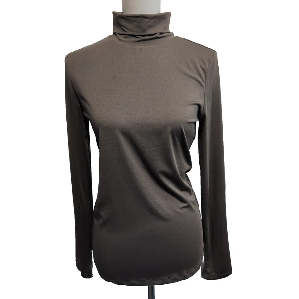 Haut Femme Iloza L Marron Col Roulé Moulant Extensible Manches Longues Neuf - Photo 1/4