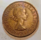 Photo of a 1965 Elizabeth II Half Penny from an eBay sale