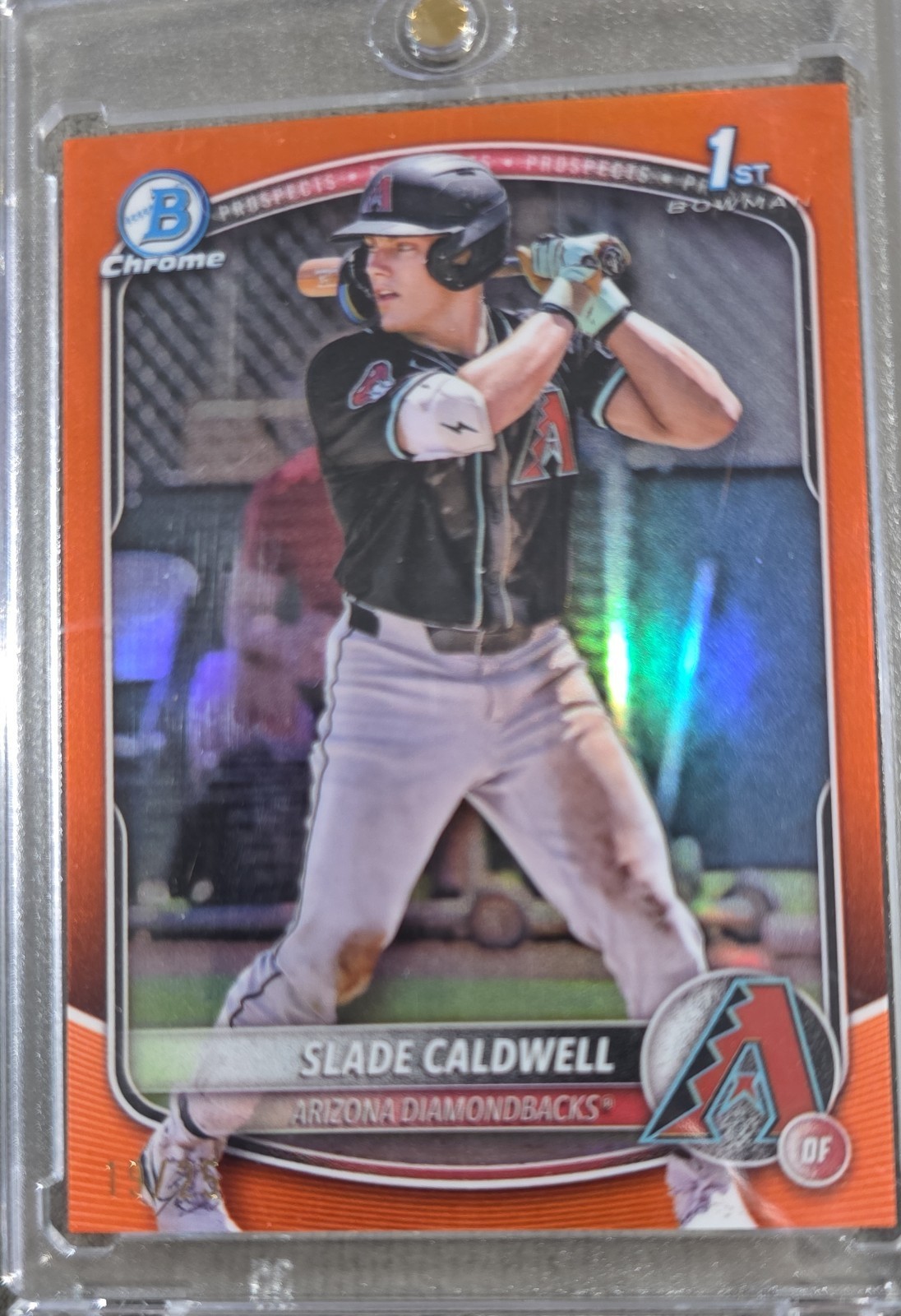 2025 Bowman - Chrome Prospects Slade Caldwell #BCP-21 Orange Refractor /25 (RC)