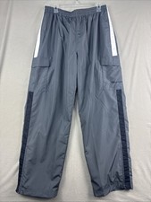 Champion Jogger Nylon Vintage Track Pants Men's Large Gray Windbreaker 90s Y2K