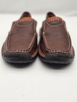 Caoutchouc Slip-On Loafer Shoes Mens Driving Moccasins Brown 