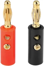 10pcs Banana Plugs 4mm Speaker Wire Connector Open Screw Type Universal Fit f...