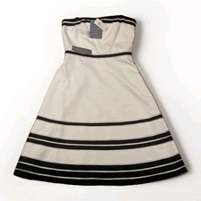 Ann Taylor Strapless Silk Blend Dress NWT Size 4 Detachable Straps A-Line Midi