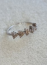 925 Sterling Silver Real 30 Diamonds Ring -UK Size P