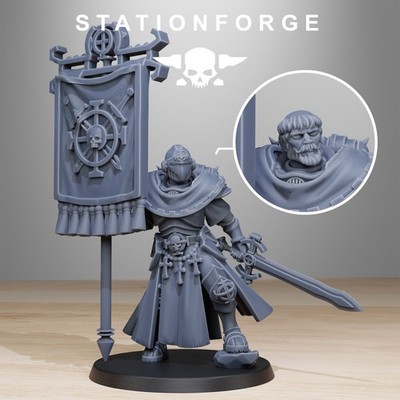 Station Forge Miniatures Vodalites Flag Bearer Sci Fi Grim Dark Wargame Proxy 3D