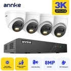 ANNKE 3K POE Security Camera System 5MP Audio 8CH 8MP NVR AI Color Night Vision