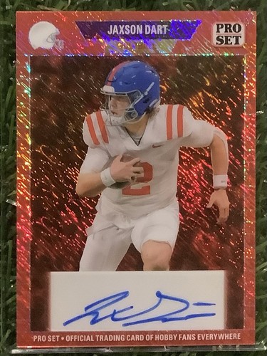 JAXSON DART  1/1 AUTO 2024 Leaf Metal Collective 89 Pro Set Football RED SHIMMER
