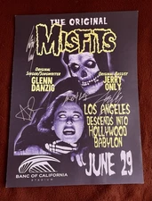 Original Misfits signed concert poster Danzig Jerry Only Doyle Los Angeles Banc