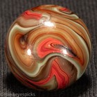 Sammy's Mountain OXBLOOD FLAME Swirl Marble 5/8" Mint Hawkeyespicks sg — photo 2