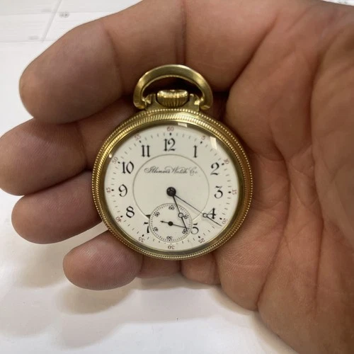 Antique Working 1902 Illinois Watch Co. Watch 10K Gold RGP 15J Railroad Pock