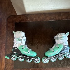 Roller Derby Aero Youth Inline Roller Skates Pair, White/Teal/Green