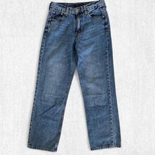 Aeropostale High Rise Baggy Jeans Medium Wash Blue Womens Size 2 Short Denim