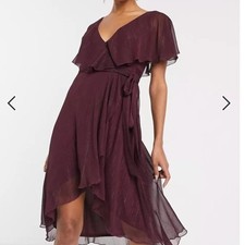 ASOS Dress Burgundy Sparkly NWT US Size 0