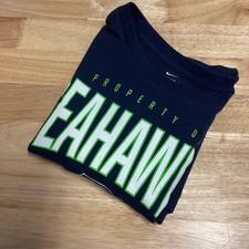 Boys Nike NFL Seattle Seahawks Football Long Sleeve Tshirt- Youth Large