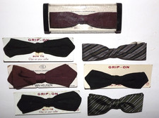 Vtg Mens Boys Clip On Bow Ties Lot Of 7 Grip-On Van Heusen New Old Stock