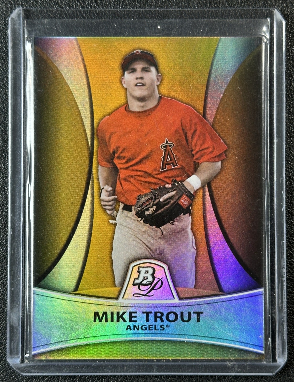 MIKE TROUT 2010 BOWMAN PLATINUM #PP5 PROSPECT THICK STOCK GOLD REFRACTOR 494/539