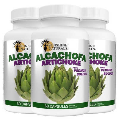 Sunshine Naturals Artichoke Supplement. 60 Caps. Pack of 3