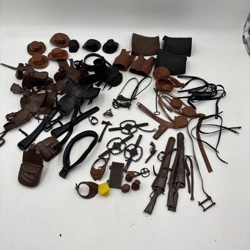 70's Marx Johnny West Lot 56 of Weapons, Saddled, and Accessories -