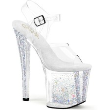 Pleaser Enchant 8 Inch Heel 3 4 Platform Ankle Strap Sandal 708Aqua 04