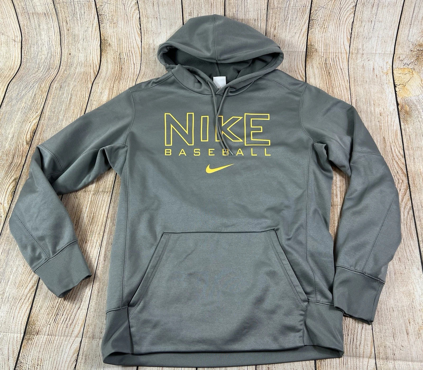 Mens Nike Baseball Hoodie Therma Fit Training Sweatshirt Gray Size Medium
