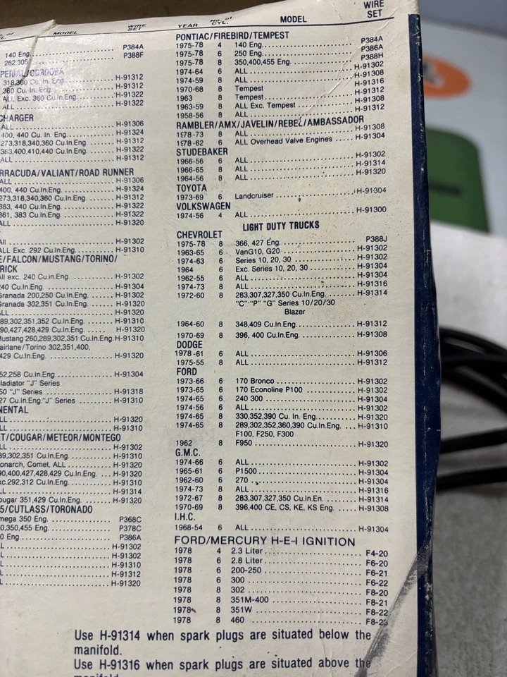 Juego de cables de bujías 60-76 Plymouth Barracuda Road Runner Charger Dart NOS Foto 2 de 2