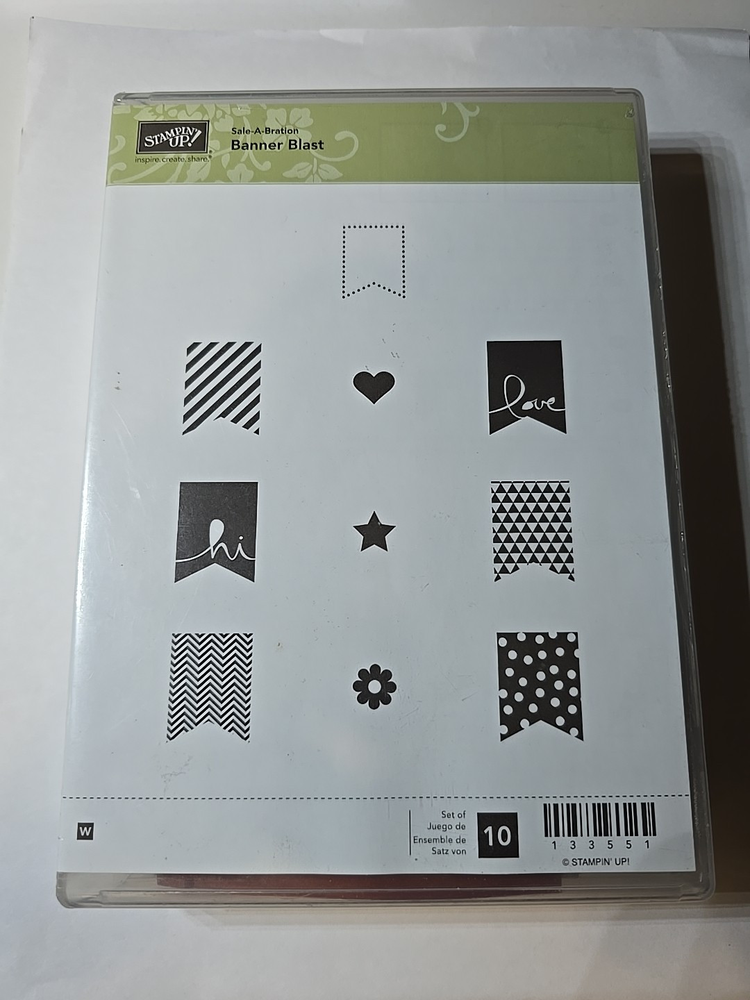 Stampin Up Sale-A-Bration Banner Blast Rubber Stamp Set of 10 133551