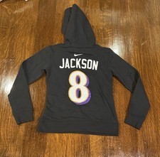 Nike Baltimore Ravens Lamar Jackson 8 Youth Medium 10/12 Pullover Hoodie NWT