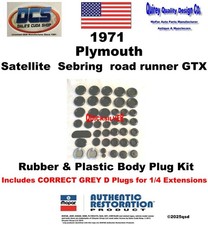 1971 Plymouth Satellite Road Runner Gtx Body Plug Kit New Mopar Usa