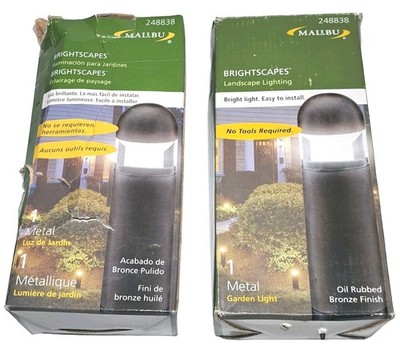 Lot Of 2 Malibu Oil Rubbed Bronze Finish Metal Garden Light 248838 (One Is Used)