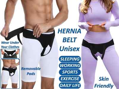 Männer Frauen Hernie Gürtel Leiste Bauch Traverse verstellbar Bandage Unterstützung