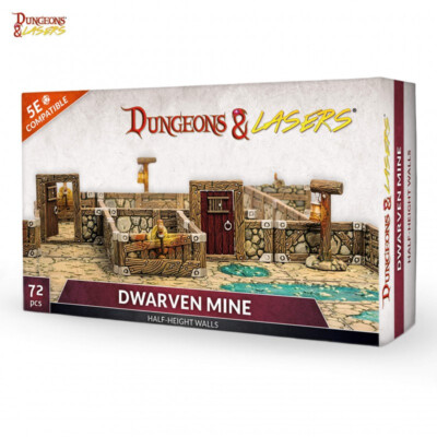 Dungeons & Lasers Terrain: Dwarven Mine Half-Height Walls